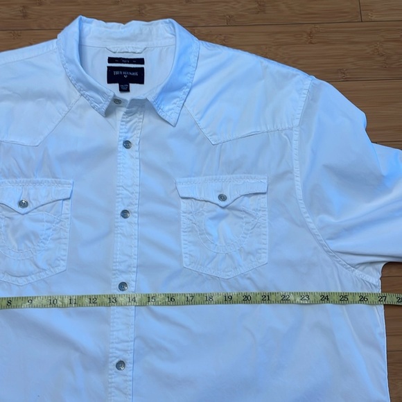 True Religion Slim Fit Button Up Shirt Size 3XL White Western Long Sleeve - Picture 13 of 16